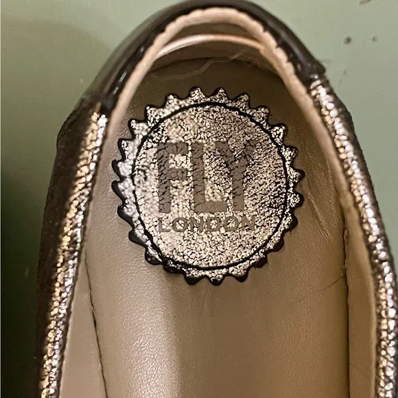 Fly London Silver and Black Flats with Chunky Sole - Picture 4 of 7